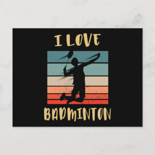 I Love Badminton Jump Smash Briefkaart