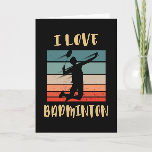 I Love Badminton Jump Smash Kaart (Voorkant)