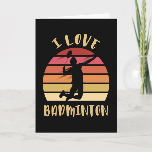 I Love Badminton Jump Smash Kaart (Voorkant)