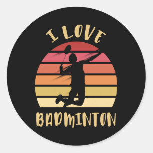 I Love Badminton Jump Smash Ronde Sticker