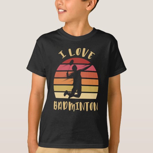 I Love Badminton Jump Smash T-shirt (Voorkant)