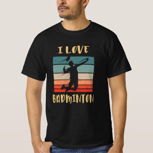 I Love Badminton Jump Smash T-shirt (Voorkant)