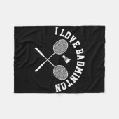 I Love Badminton Player Gift Retro Style Fleece Deken (Voorkant (Horizontaal))