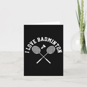 I Love Badminton Player Gift Retro Style Kaart
