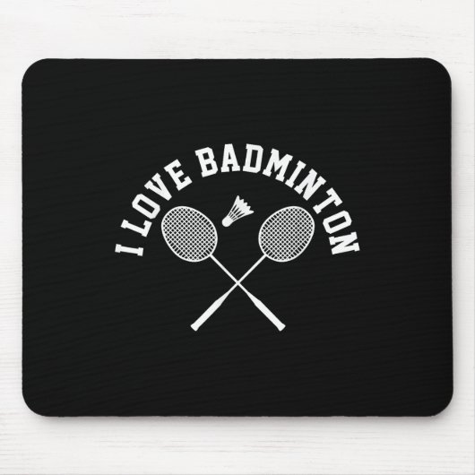 I Love Badminton Player Gift Retro Style Muismat (Voorkant)