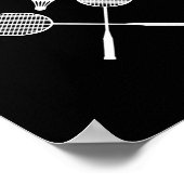 I Love Badminton Player Gift Retro Style Poster (Hoek)