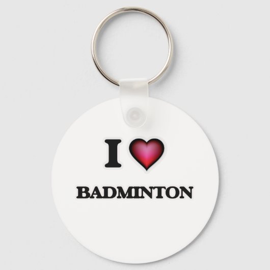 I Love Badminton Sleutelhanger (Voorkant)