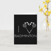 I Love Badminton Team Player Coach Kaart (Gele Bloem)