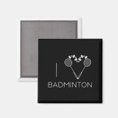 I Love Badminton Team Player Coach Magneet (Voorkant / Achterkant)