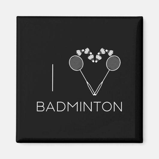 I Love Badminton Team Player Coach Magneet (Voorkant)