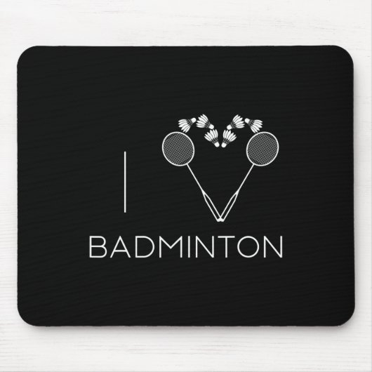 I Love Badminton Team Player Coach Muismat (Voorkant)