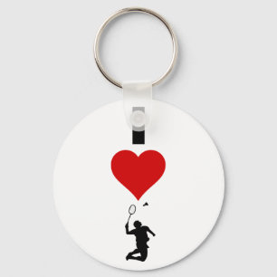 I Love Badminton (verticaal) Sleutelhanger