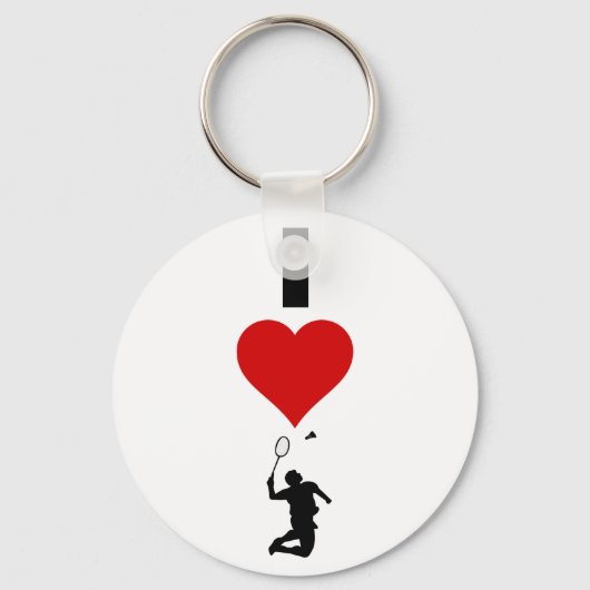 I Love Badminton (verticaal) Sleutelhanger (Voorkant)