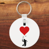 I Love Badminton (verticaal) Sleutelhanger (Voorkant)