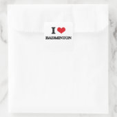 I Love Badminton Vierkante Sticker (Tas)
