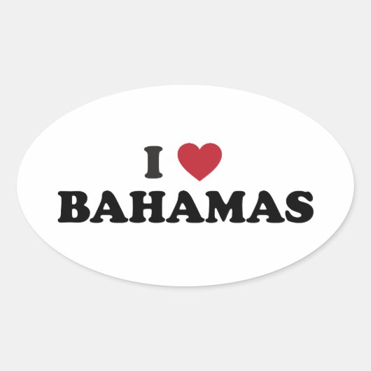 I Love Bahamas Ovale Sticker (Voorkant)