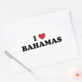 I Love Bahamas Ovale Sticker (Envelop)