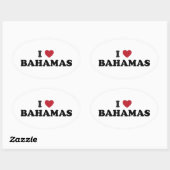 I Love Bahamas Ovale Sticker (Vel)