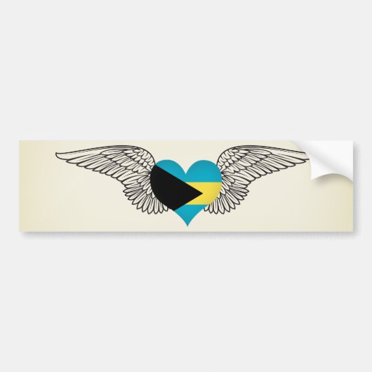 I Love Bahamas-wings Bumpersticker (Voorkant)