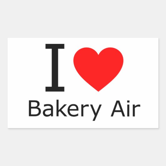 I Love Bakery Air Rechthoekige Sticker (Voorkant)