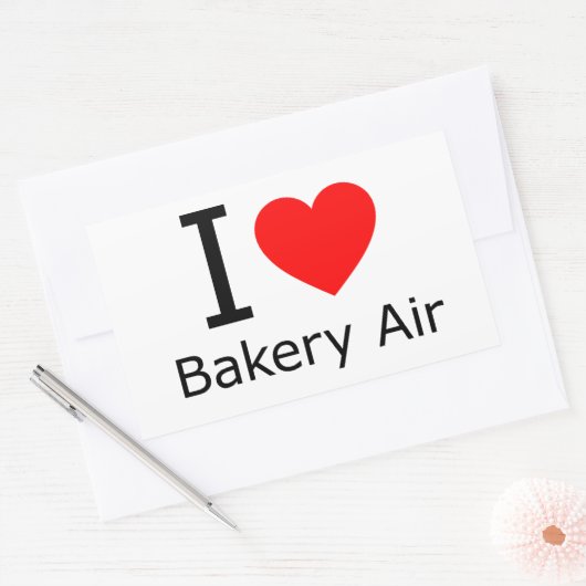 I Love Bakery Air Rechthoekige Sticker (Envelop)