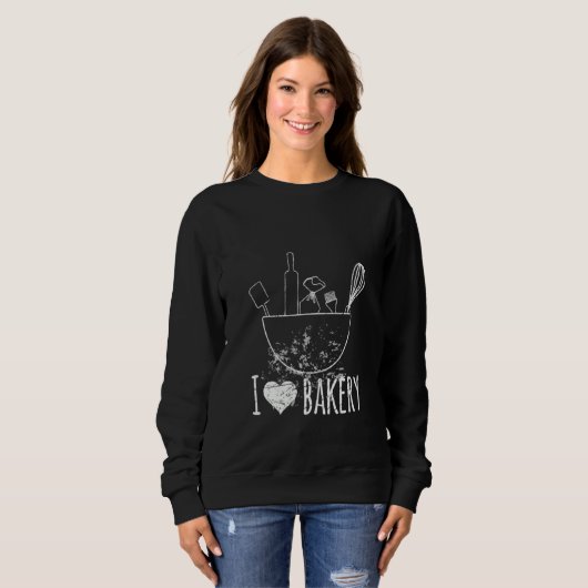 I Love Bakery Baking Utils Bakery Tools Bake Trui (Voorkant volledig)