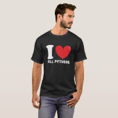 I Love bal pythons, Beste bal python liefhebber ca T-shirt (Voorkant volledig)
