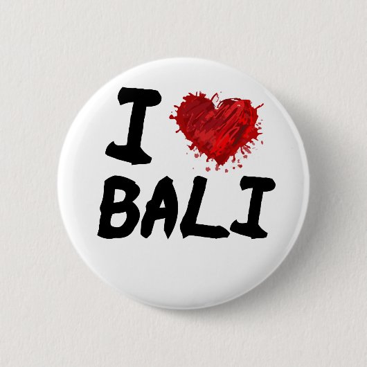 I Love Bali Ronde Button 5,7 Cm (Voorkant)