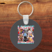 I Love Ball Play Cute Cats Roll Of Wool Kitty For  Sleutelhanger (Voorkant)