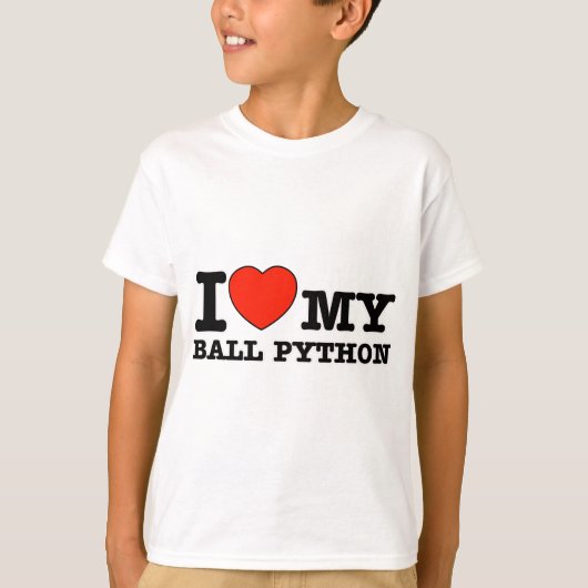 I Love ball python T-shirt (Voorkant)