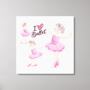 I Love Ballet Canvas Afdruk