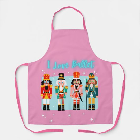 I Love Ballet Nutkrakers Apron Schort (Voorkant)