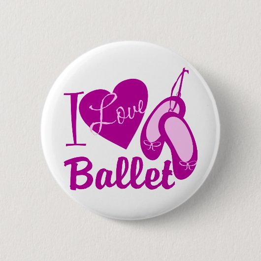 I Love Ballet Ronde Button 5,7 Cm (Voorkant)