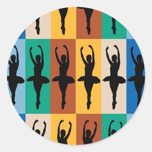 I Love Ballet Ronde Sticker (Voorkant)