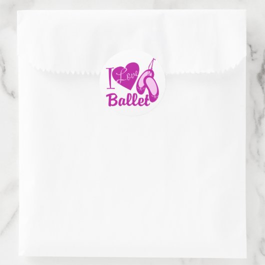 I Love Ballet Ronde Sticker (Tas)