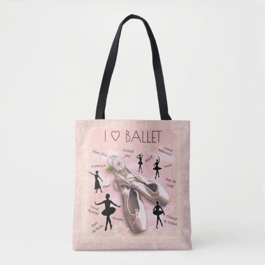 I Love Ballet Tote Bag (Voorkant)