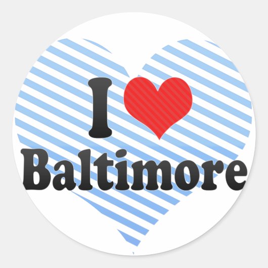 I Love Baltimore Ronde Sticker (Voorkant)