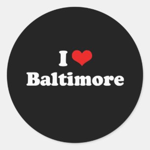 I Love Baltimore Tshirt White Tshirt Ronde Sticker
