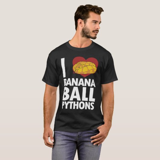 I love Banana Ball Pythons Pythonidae Banana Ball T-shirt (Voorkant volledig)