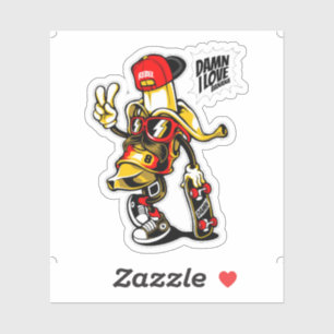 I Love Banana Rebel Sticker