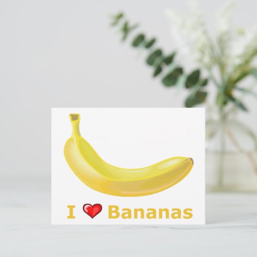 I Love Bananas Briefkaart (Staand voorkant)