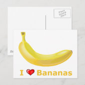 I Love Bananas Briefkaart (Voorkant / Achterkant)
