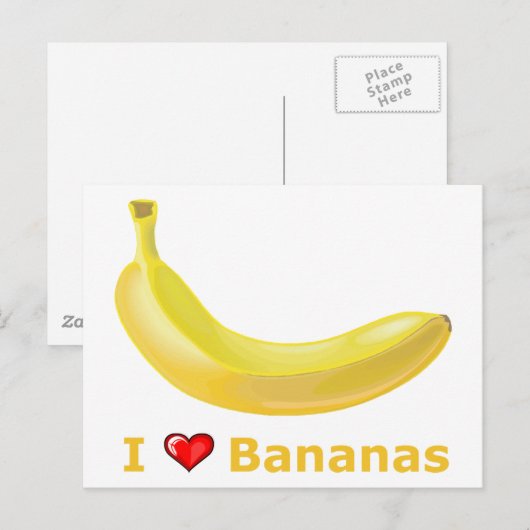 I Love Bananas Briefkaart (Voorkant / Achterkant)
