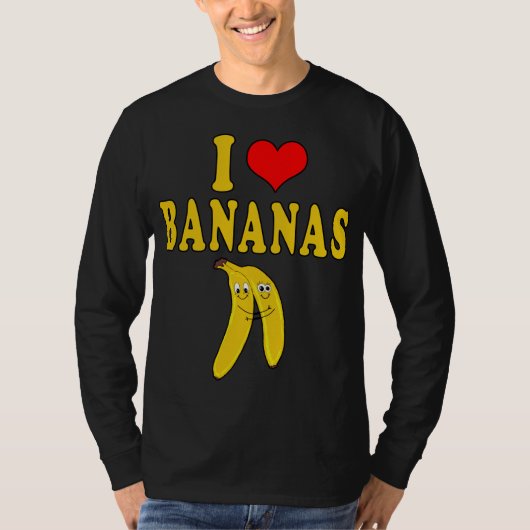I Love Bananas Funny Costume Vegan T-shirt (Voorkant)
