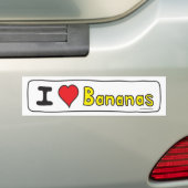 I Love Bananas (I Heart Bananas) Bumpersticker (Op auto)