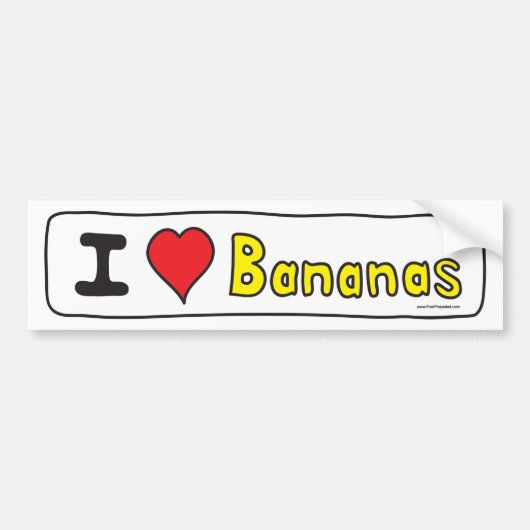 I Love Bananas (I Heart Bananas) Bumpersticker (Voorkant)
