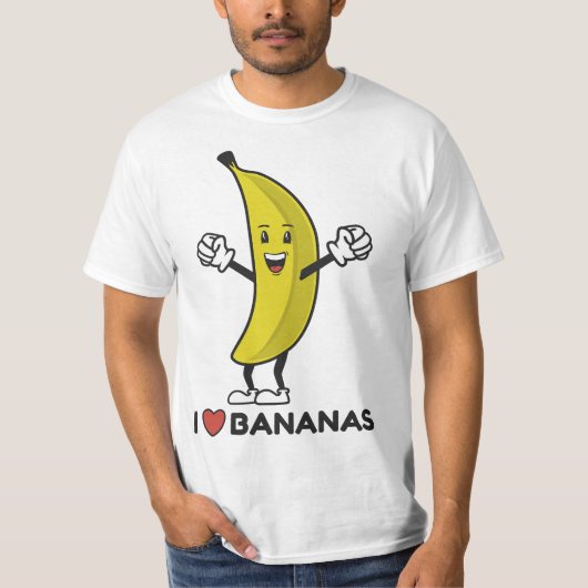 I Love Bananas Long Fruit Funny Banana  T-shirt (Voorkant)