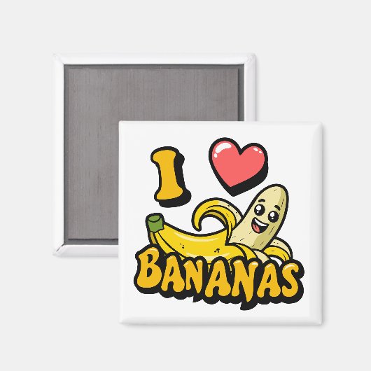 I Love Bananas Magneet (Voorkant / Achterkant)
