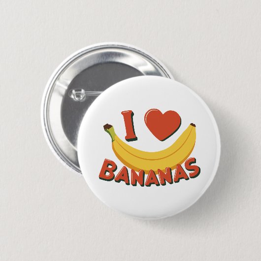 I Love Bananas Ronde Button 5,7 Cm (Voorkant /achterkant)