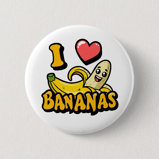 I Love Bananas Ronde Button 5,7 Cm (Voorkant)